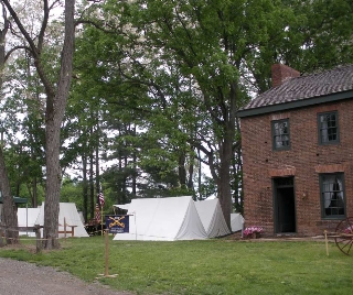 Cavalry encampment next to Historic Clayville Tavern 